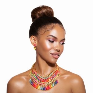 2 piece Beautiful Rainbow Necklace Det